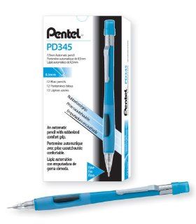 Pentel Quicker Clicker Automatic Pencil, 0.5mm Lead Size, Blue Barrel, Box of 12 (PD345C) : Mechanical Pencils : Office Products