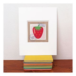 personalised birth date strawberry print by onneke