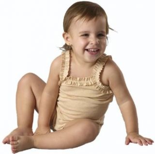Girls Sleeveless Ruffle Bodysuit(wheat): Clothing