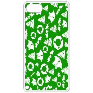 Green Christmas Backround Image White Apple Iphone 5 Cell Phone Case   Cover Cell Phones & Accessories