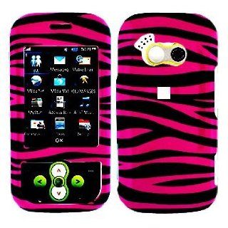 LG Neon GT365 "PDA" Cell Phone Hot Pink/Black Zebra Design Protective Case Faceplate Cover Cell Phones & Accessories
