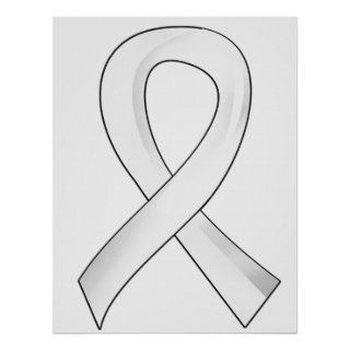 Lung Cancer Pearl Ribbon 3 Posters