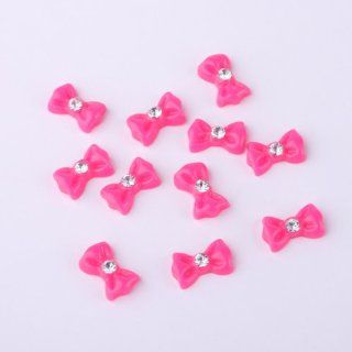Nail_world365 100pcs 3D Rose Red Resin Acrylic Bowknot Bowtie Butterfly Nail Art Decorations Nail Stickers With Rhinestone : Beauty Products : Beauty