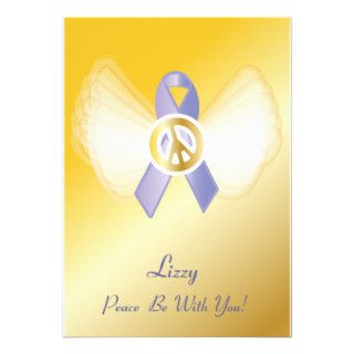 Peace Be With You Stomach Cancer Ribbon Customize Personalized Invite