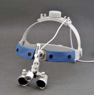 3.5X Headband Binocular Surgical Loupes for Glasses Wearer & High brightness SZ 1 Medical Surgical Headlight : Office Products