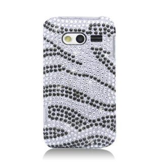 Eagle Cell PDHWM920F370 RingBling Brilliant Diamond Case for Huawei Activa 4G   Retail Packaging   Black/Siver Zebra: Cell Phones & Accessories
