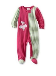 ABSORBA Baby Girls Infant Girls Blanket Sleeper, Green Stripes, 12 Months: Clothing