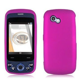 Rose Pink Rubberized Hard Case Cover for LG Neon II (GW370) AT&T: Cell Phones & Accessories