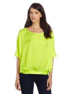 Vince Camuto Women's Blouson Sleeve Blouse, Neon Yellow, X Small at  Womens Clothing store: