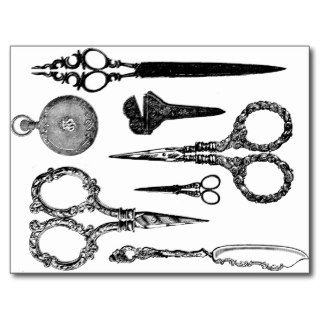 Antique Scissors Vignette Post Cards