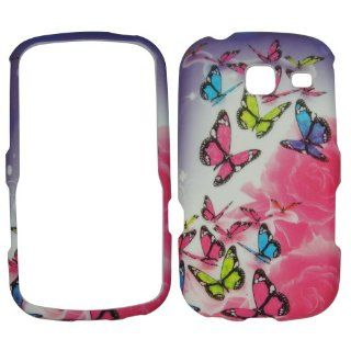 Rose Butterfly Faceplate Hard Case Phone Protector for Samsung Sch s380c: Cell Phones & Accessories
