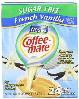 Coffee mate Coffee Creamer, Sugar Free French Vanilla Liquid Singles, 0.375 Ounce Creamers (Pack of 24) : Nondairy Coffee Creamers : Grocery & Gourmet Food