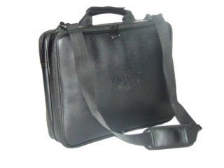 Aerovation CPFK 2A 17 Black Leather Checkpoint Friendly Laptop Bag: Computers & Accessories