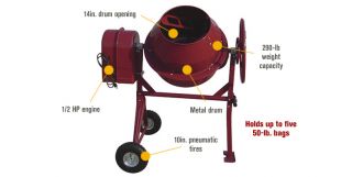 Northern Industrial Portable Electric Cement Mixer — 4.1 Cubic Ft., Model# CM305A  Cement Mixers