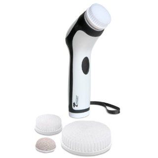 Water Resistant Professional Skin Care Face and Body Brush System by ToiletTree Products (Black) : Cleansing Face Brushes : Beauty