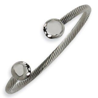 Chisel Polished Stainless Steel Cuff Bangle Bracelet Jewelry