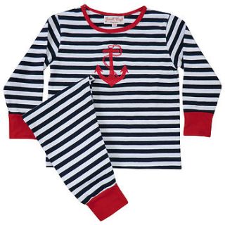 striped anchor pyjamas by little ella james