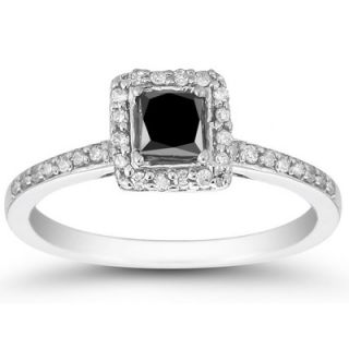 Szul 10K White Gold Princess Cut Diamond Ring