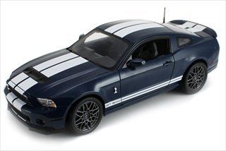 2013 Ford Shelby Cobra GT500 SVT Deep Blue with White Stripes 1/18 by Shelby Collectibles SC390A: Toys & Games