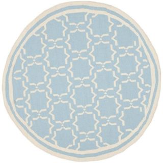 Safavieh Moroccan Light Blue/ivory Dhurrie Wool Rug (8 Round)