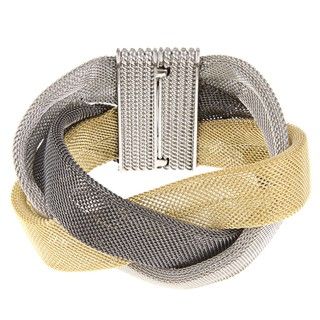La Preciosa Tri color Braided Mesh Magnet Lock Bracelet La Preciosa Leather Bracelets