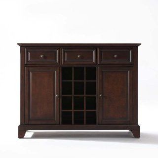 Crosley Furniture Newport Buffet Server/Sideboard Cabinet with Wine Storage, Vintage Mahogany  