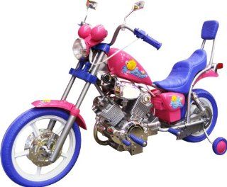 GIRLS PINK ELECTRIC RIDE ON HARLEY Motorcycle Power Wheels Car: Toys & Games