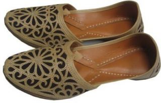 Handmade Mens Khussa Shoes Party Wear Jutti / Mojari India Clothing (Brown, 7): Shoes