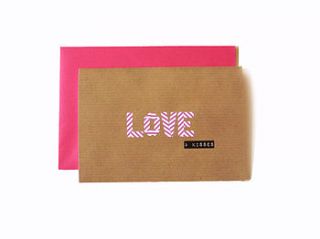 'love and kisses' washi tape card by scissor monkeys