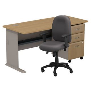Bush Series A Desk with 3 Drawer File and Chair SMA002CHLOSU