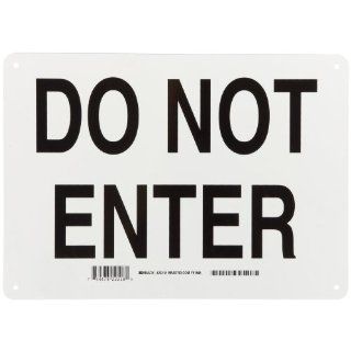 Brady 22218 14" Width x 10" Height B 401 Plastic, Black on White Admittance Sign, Legend "Do Not Enter" Industrial Warning Signs