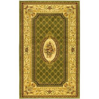Lyndhurst Collection Traditional Sage/ Ivory Rug (53 X 76)