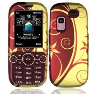Maroon Elegant Swirl Hard Faceplate Cover Phone Case for Samsung Gravity 2 T469 T404G SGH T404G: Cell Phones & Accessories