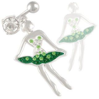 14 Gauge 1.6mm 3/8 10mm cute dangle belly ring navel bar surgical steel unique button ARMU Body Piercing: Jewelry