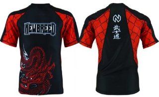 Newbreed MMA Gear Bushido Dragon Rashguard (Black/Red, Medium) : Athletic Rash Guard Shirts : Sports & Outdoors