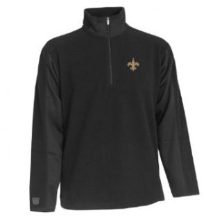 NFL Men's New Orleans Saints 3/4 Zip Fleece Pullover (Black, Small) : Sports Fan Outerwear Jackets : Clothing