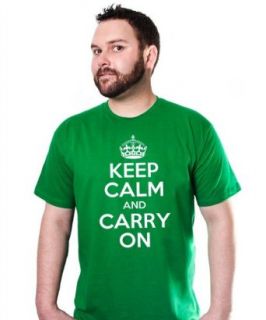 Keep Calm and Carry On T Shirt Green British Wwii Tee at  Mens Clothing store Fashion T Shirts
