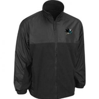 San Jose Sharks Full Zip Official Logo Winter Fleece Jacket M: Clothing