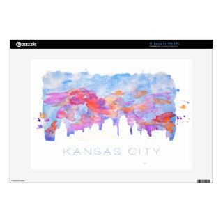 Kansas City Skyline Watercolor Skin For 15" Laptop