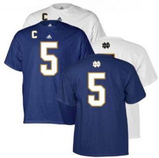 NCAA Notre Dame Fighting Irish Men's #5 White Jersey Tee (White, Small) : Sports Fan T Shirts : Clothing
