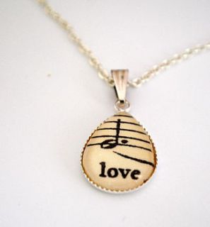 love musical note pendant by naturally heartfelt