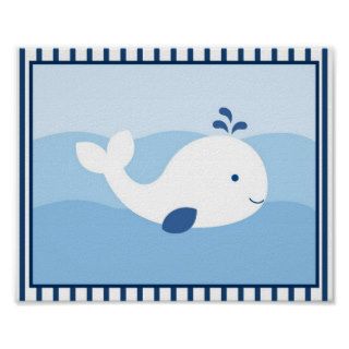 Nautical Whale Nursery Wall Print