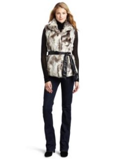 Kristen Blake Women's Faux Fur Coat With Belt, New Chinchilla, Small at  Womens Clothing store