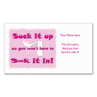 Suck it up …  Suck it in! white Lady Kickboxer Business Card Template