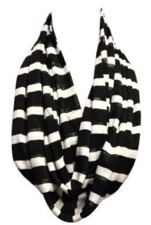 Anytime Scarf Black and White Nautical Stripes Sailor Infinity Loop Scarf at  Womens Clothing store