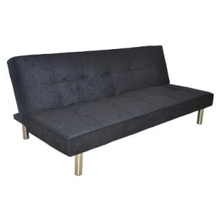 Convertible Sofa: Urban Shop Memory Foam + Microsuede Sofa Bed   Black