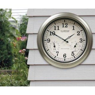 La Crosse Technology WT 3181PL INT 18 inch Atomic Outdoor Clock with Temperature & Humidity   Atomic Wall Clock
