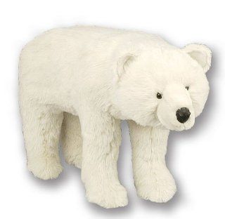 27" Soft Plush Standing White Polar Bear Stuffed Footrest Ottoman  