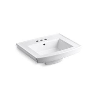 KOHLER Archer 23.93 in L x 20.43 in W White Vitreous China Rectangular Pedestal Sink Top