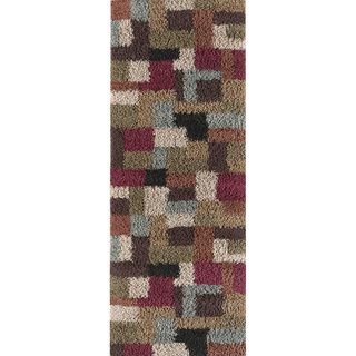 Classy Transitional Shag Collection Multi Area Rug (27 X 73)